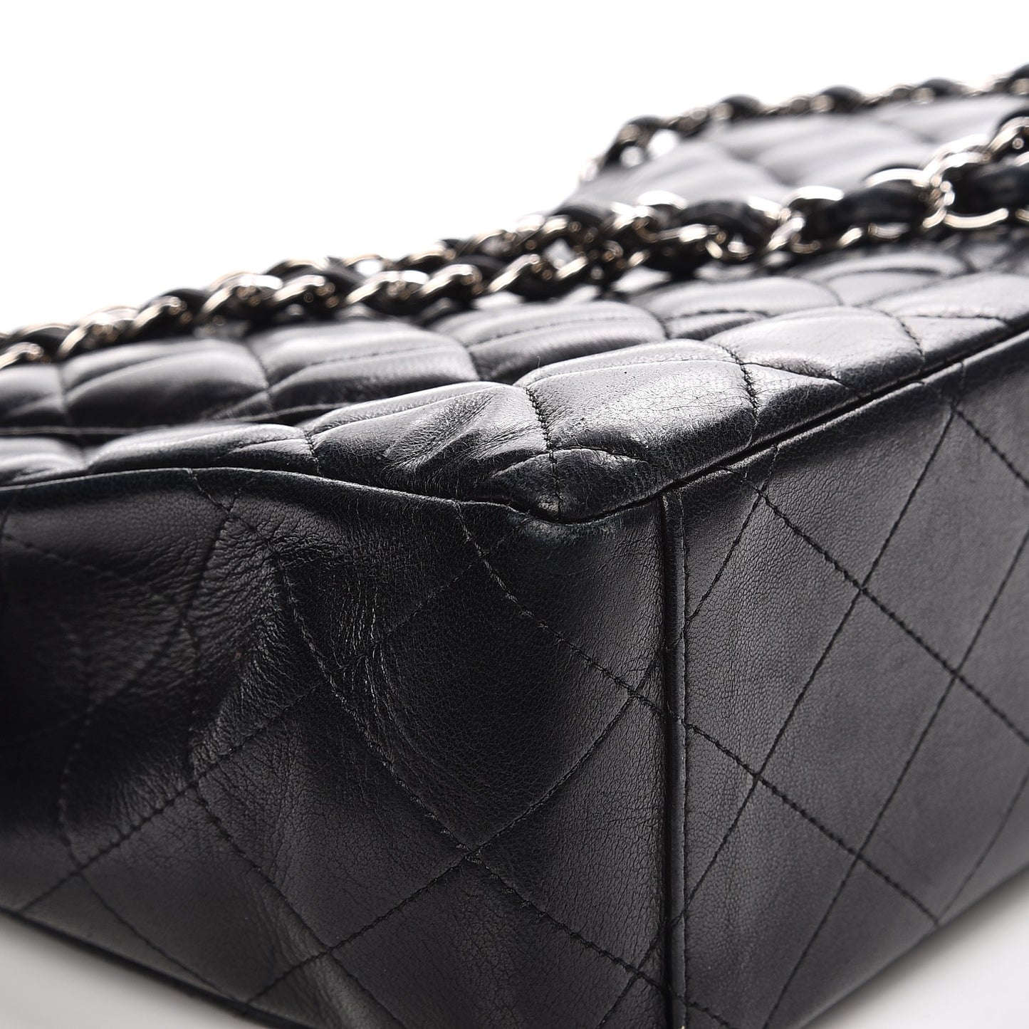 Lambskin Quilted Maxi Single Flap Black