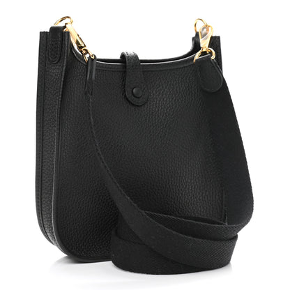 Hermes Taurillon Clemence Evelyne TPM Black 3 of 12