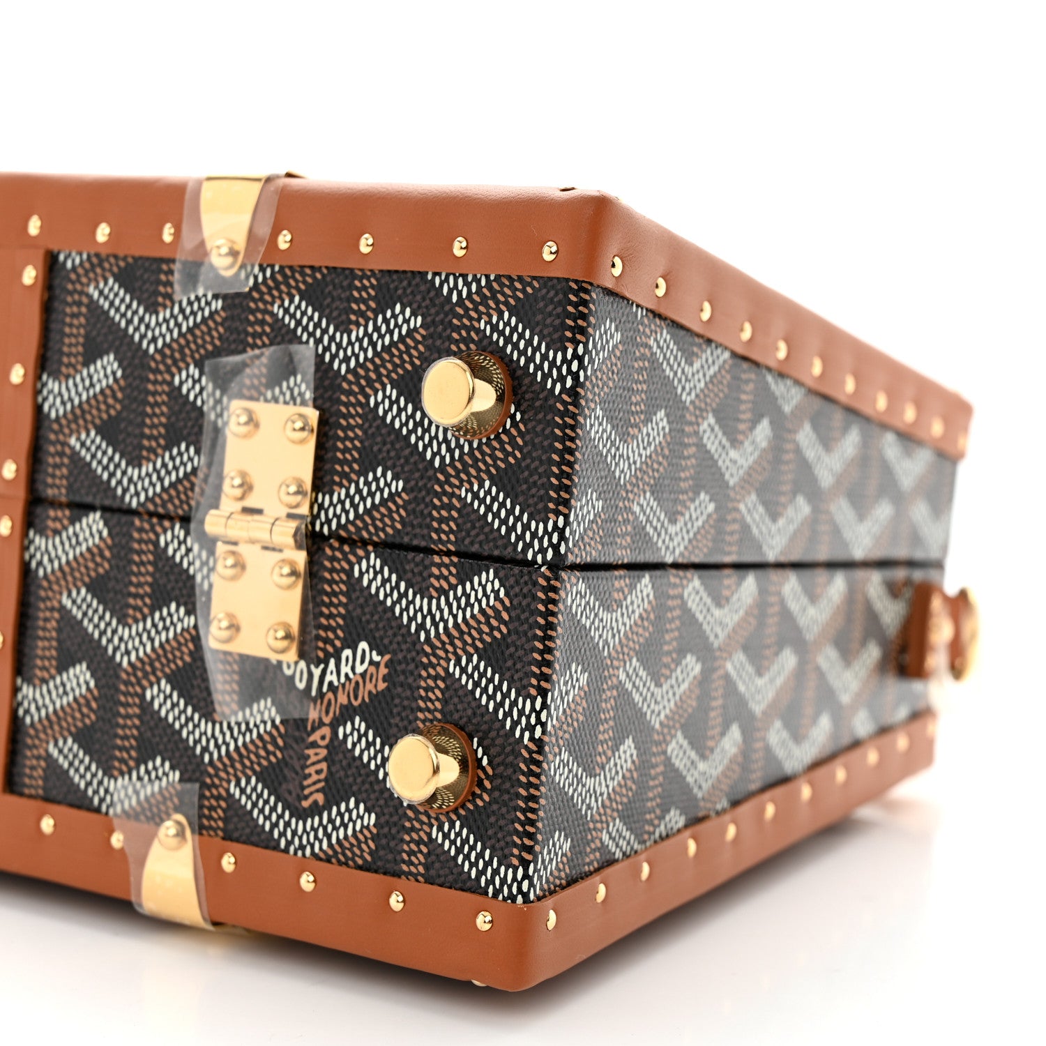 Goyard Goyardine Mini Saigon Trunk Bag Black Gold 10 of 12