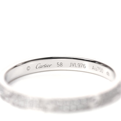 Cartier 18K White Gold Diamond 2.6mm LOVE Paved Band Ring 58 8.5 4 of 6