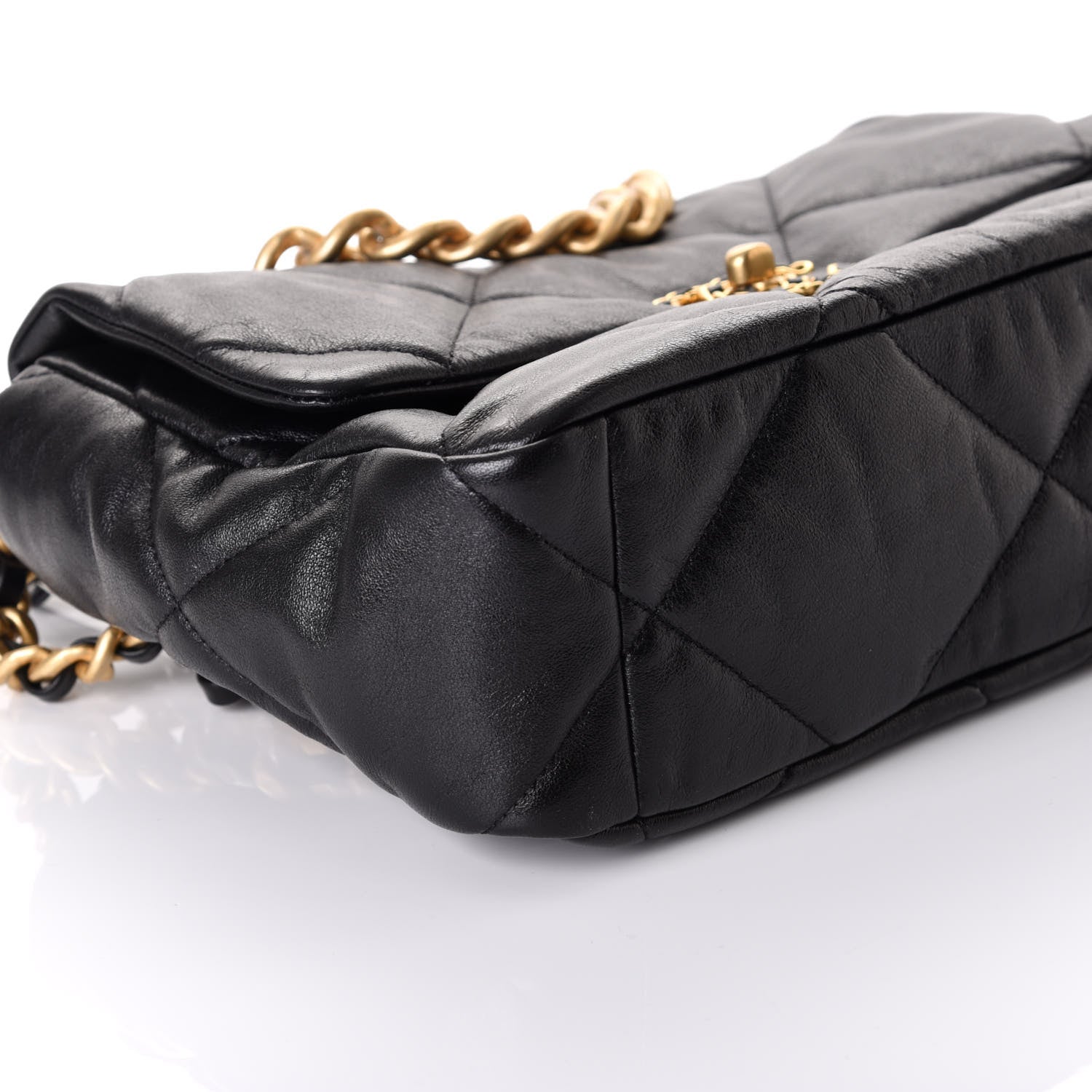 Chanel Goatskin Quilted Large Chanel 19 Flap Black 3 of 9