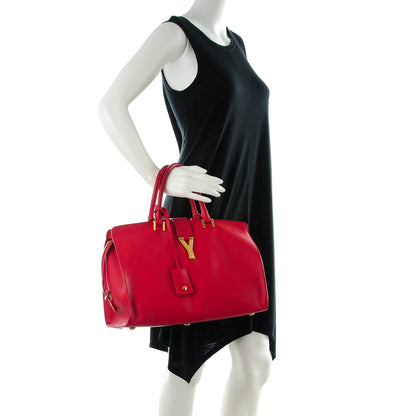 Saint Laurent Calfskin Medium Classic Cabas Y Red 2 of 7