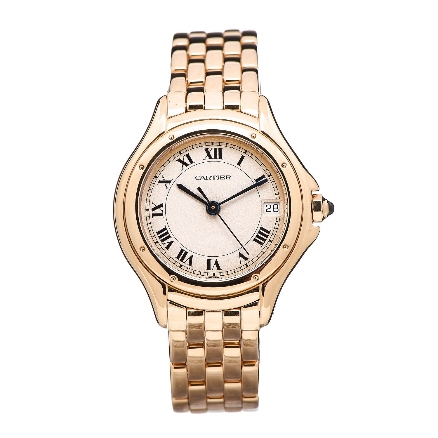 Cartier 18K Yellow Gold 26mm Cougar Quartz Watch 1 of 6