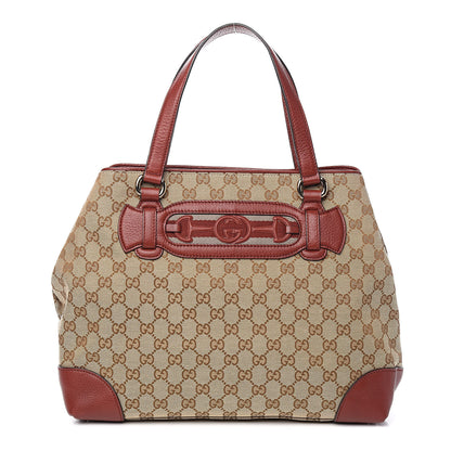 Gucci Monogram Web Medium Dressage Tote Red 1 of 10