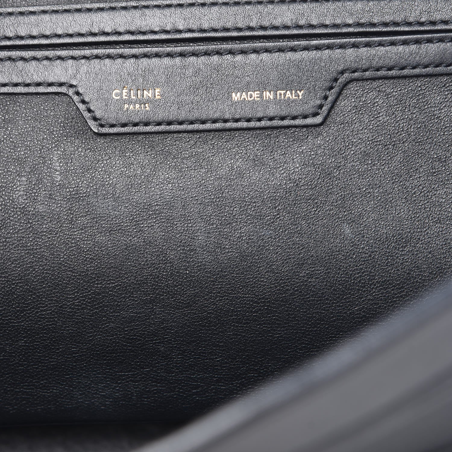 Celine Crocodile Embossed Calfskin Suede Medium Trapeze Black 8 of 23