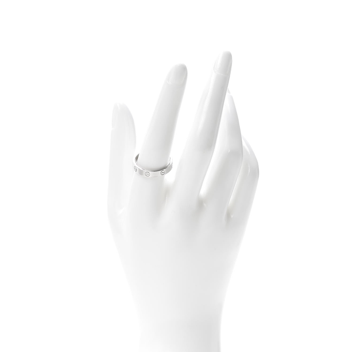 Cartier 18K White Gold 3.5mm LOVE Wedding Band Ring 59 8.75 2 of 4
