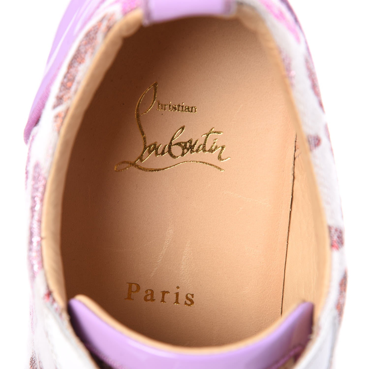 Christian Louboutin Metallic Fabric Lurex Embellished Lips Print Gondolastrass Sneakers 41 White 10 of 10