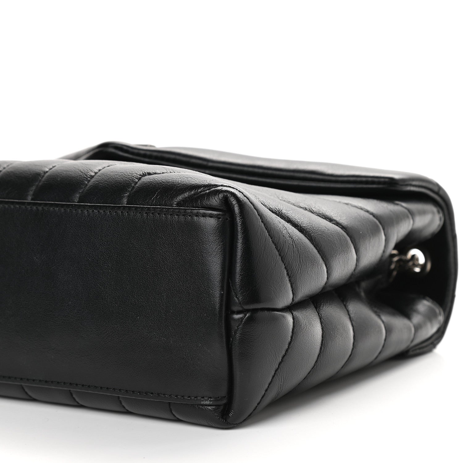 Saint Laurent Calfskin Y Quilted Monogram Small Loulou Chain Satchel Black 6 of 7