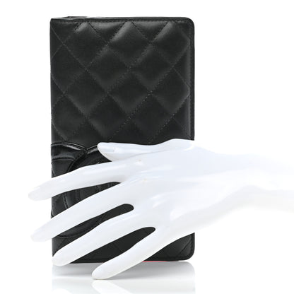 Chanel Calfskin Quilted Cambon Yen Wallet Black 2 of 9