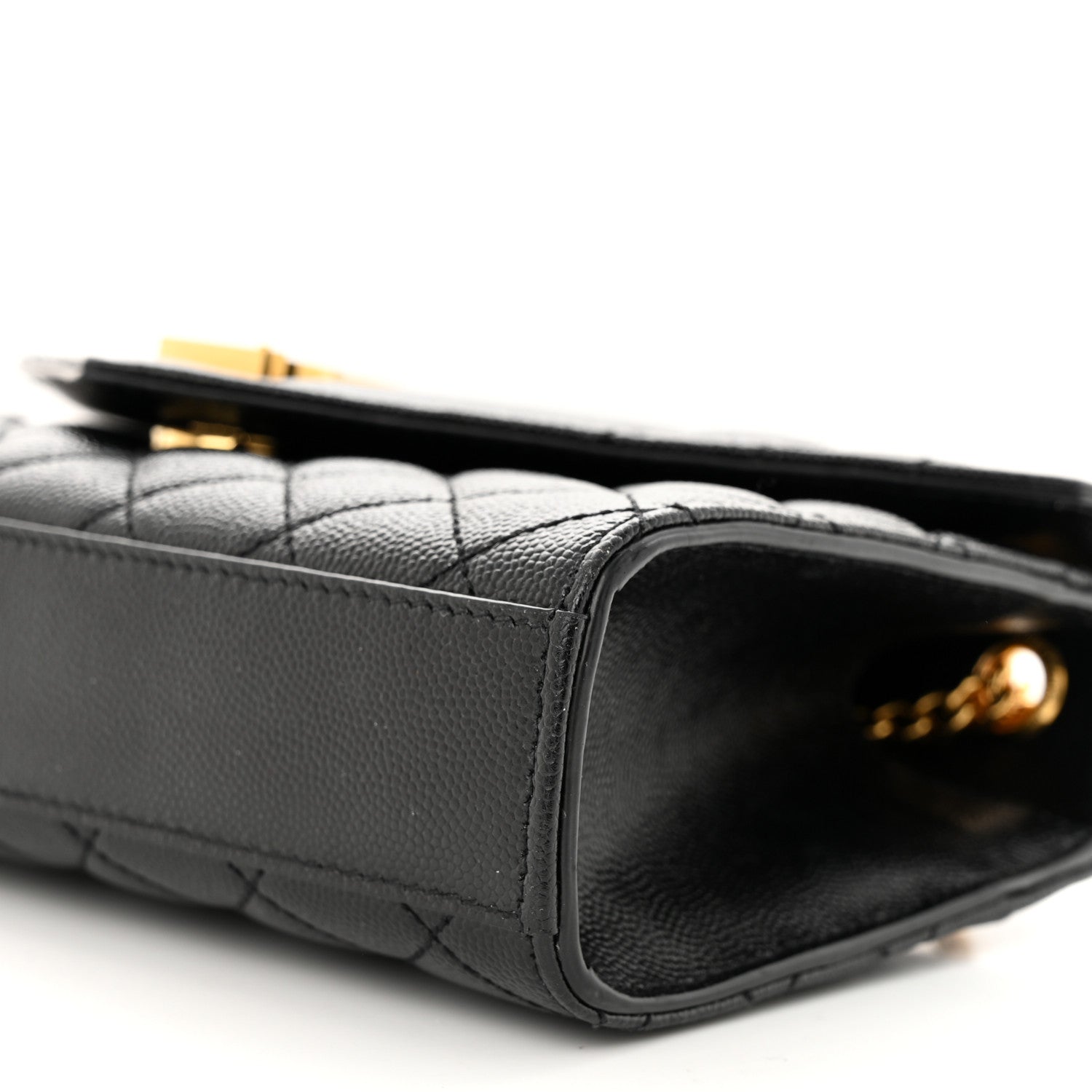 Saint Laurent Grain De Poudre Textured Mixed Matelasse Triquilt Small Monogram Satchel Black 10 of 11