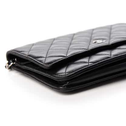 Chanel Lambskin Quilted Wallet On Chain WOC Black 8 of 9
