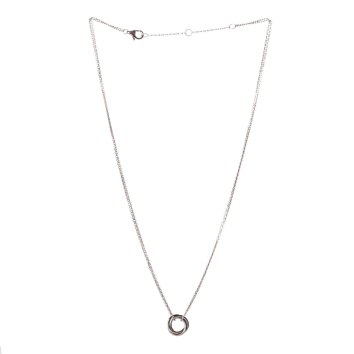 Cartier 18K Pink Yellow White Gold Trinity Double Chain Pendant Necklace 3 of 7