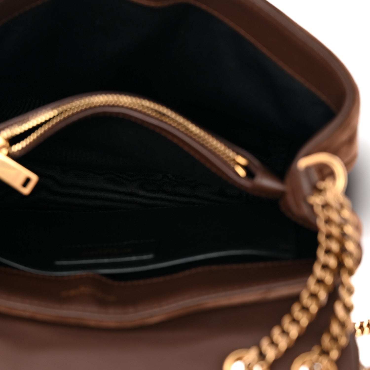 Saint Laurent Suede Calfskin Y Quilted Monogram Small Loulou Chain Satchel Bark Brown 5 of 10
