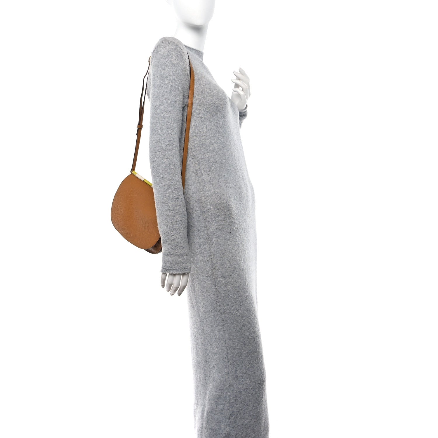 Hermes Taurillon Clemence Chevre Mysore Saut 25 Sesame Craie Lime 2 of 15