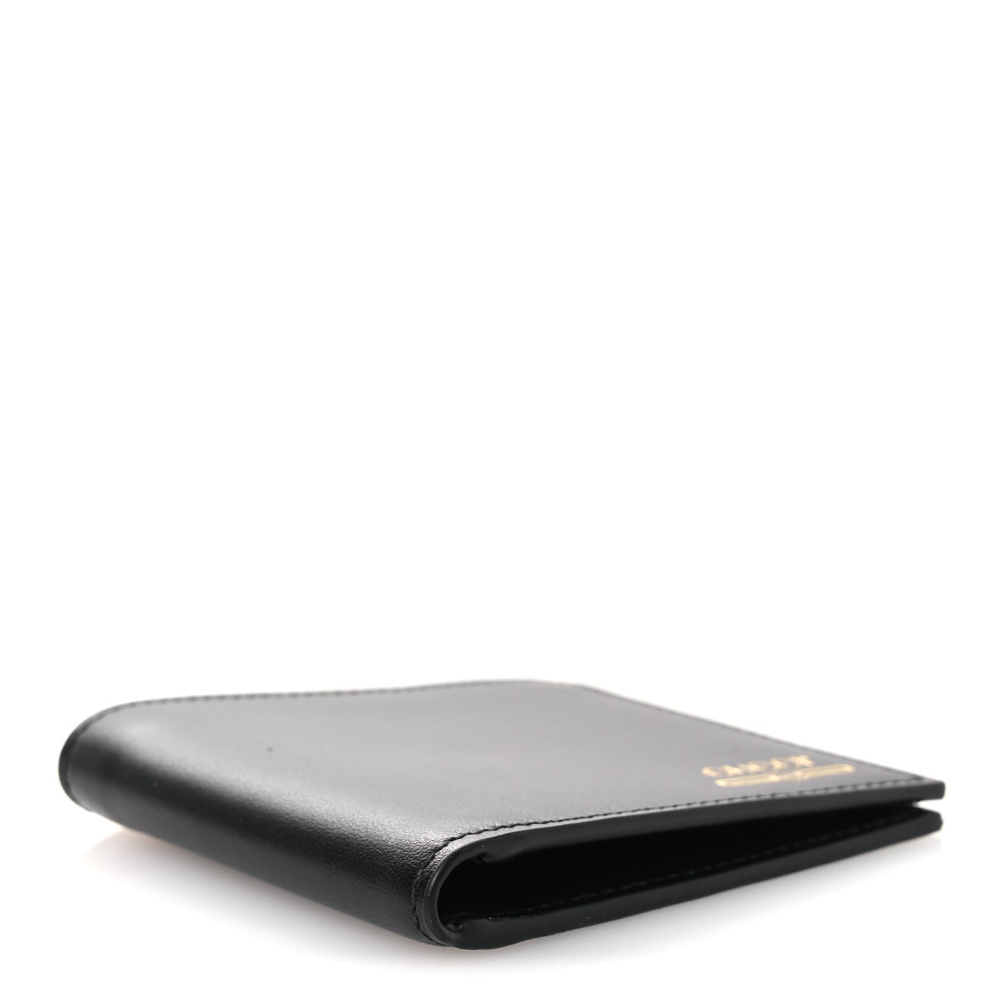 Plutone Calfskin Logo Bi-Fold Wallet Black