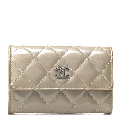 Chanel Patent Quilted Card Holder Light Gold 1 of 9