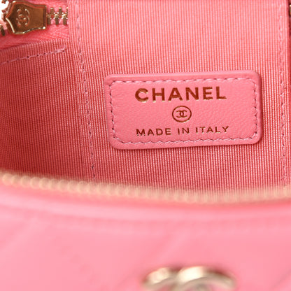 Chanel Lambskin Quilted Mini Vanity Case With Chain Pale Pink 5 of 9