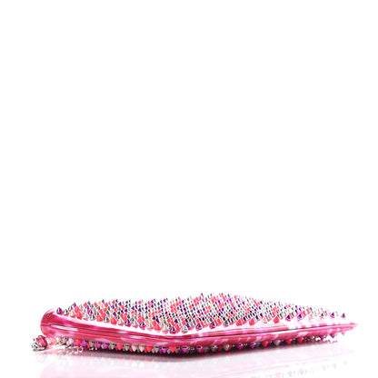 Christian Louboutin Patent Glittart Studded Loubiposh Chain Clutch Shocking Pink 4 of 12