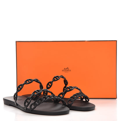 Hermes Rubber Chaine d'Ancre Rivage Sandals 37 Black 8 of 8