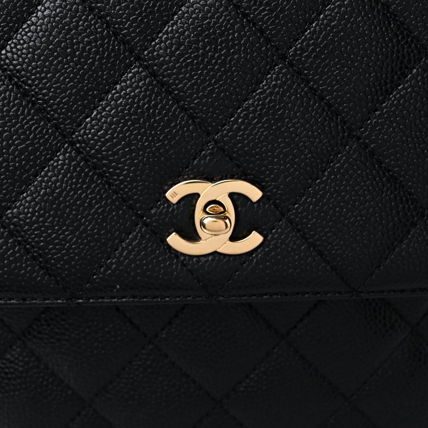 Caviar Quilted Jumbo Kelly Flap Black