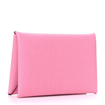 Hermes Epsom Calvi Card Case 5P Pink 2 of 4