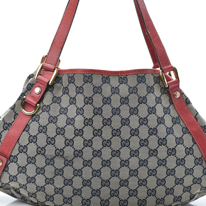 Gucci Monogram Medium Abbey Shoulder Bag Navy Red 7 of 17