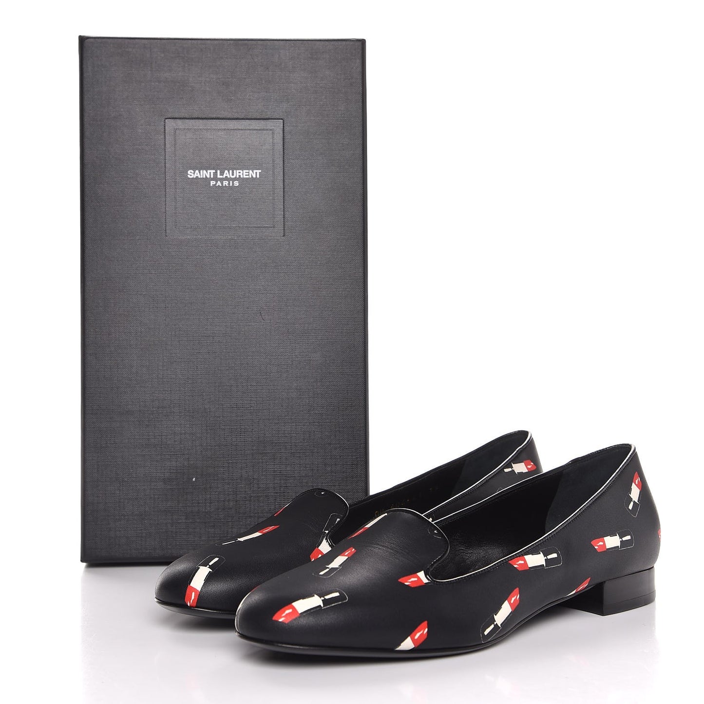 Soft Calfskin Lipstick Print Loafer 39 Black