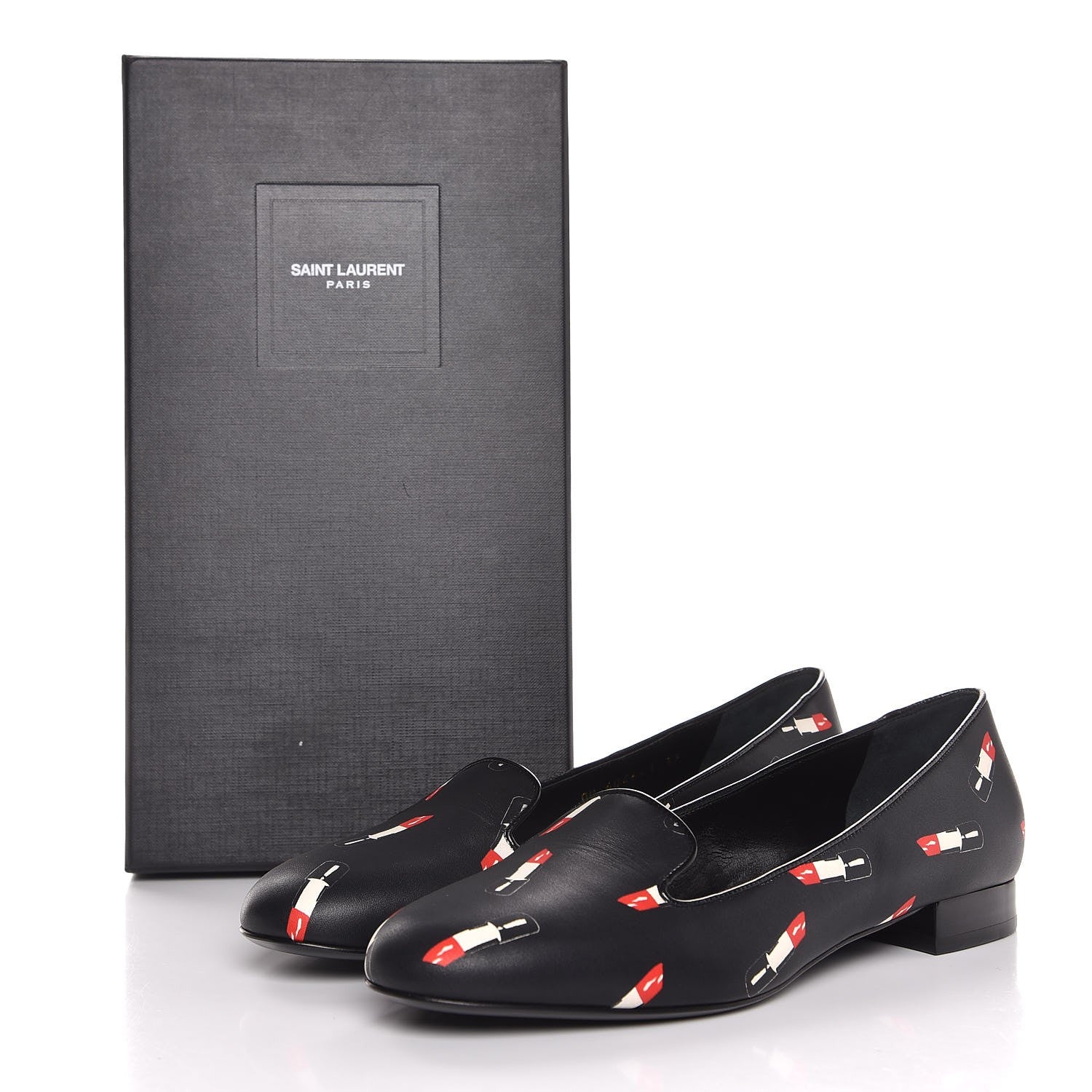 Saint Laurent Soft Calfskin Lipstick Print Loafer 39 Black 8 of 8
