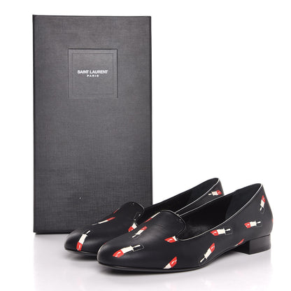 Saint Laurent Soft Calfskin Lipstick Print Loafer 39 Black 8 of 8