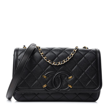 Chanel Caviar Quilted Small CC Filigree Flap Black 1 of 10