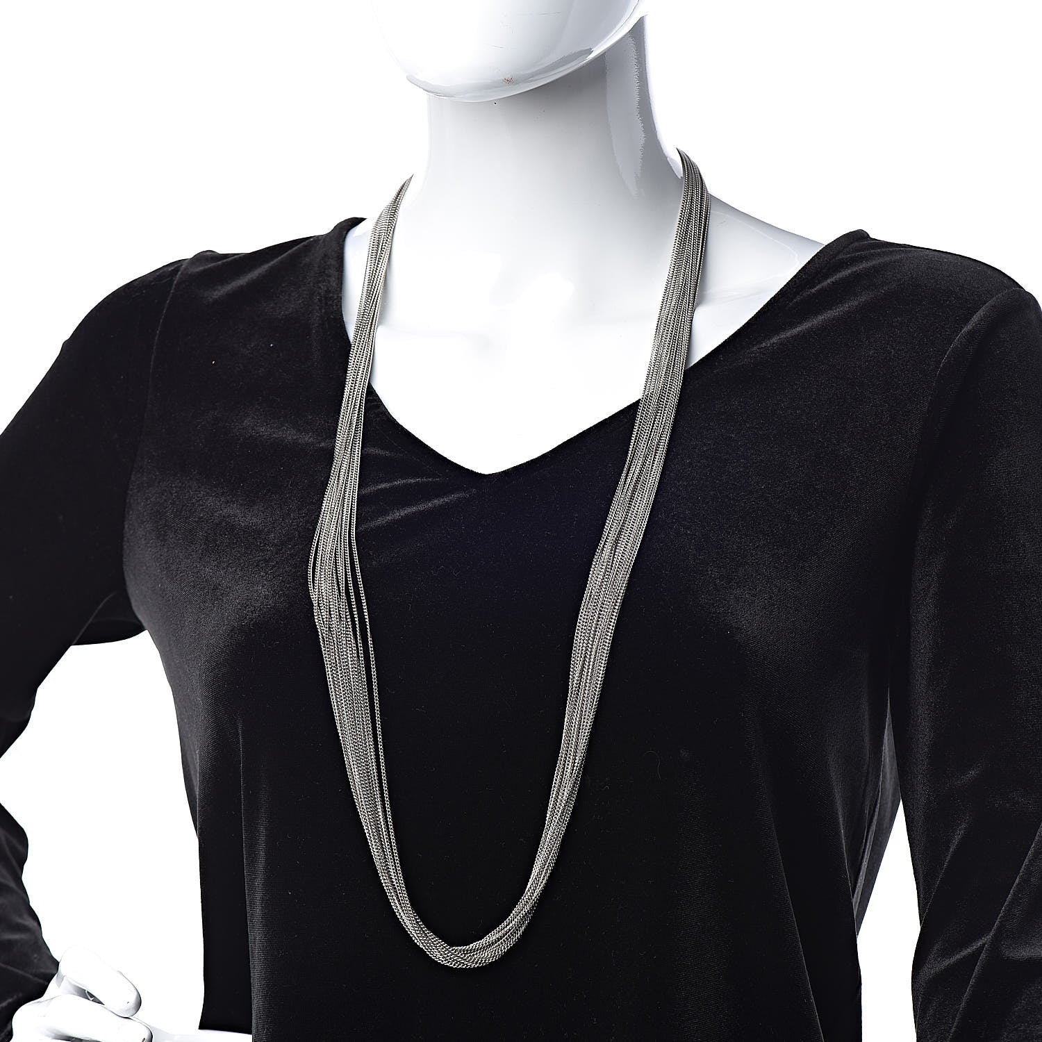 Gucci Metal Bamboo Horsebit Necklace Silver 2 of 4