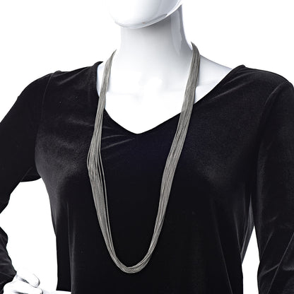 Gucci Metal Bamboo Horsebit Necklace Silver 2 of 4