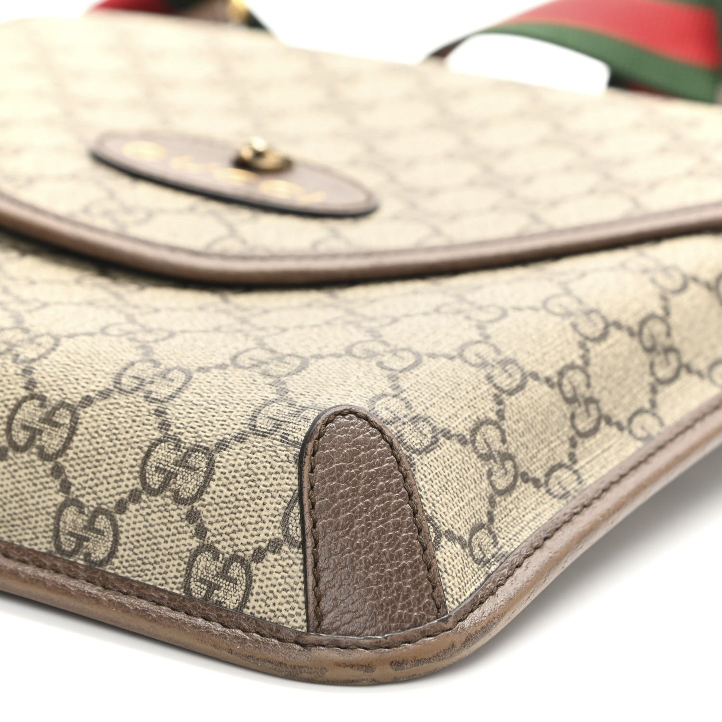 GG Supreme Monogram Web Medium Neo Vintage Flap Messenger Bag Beige New Acero