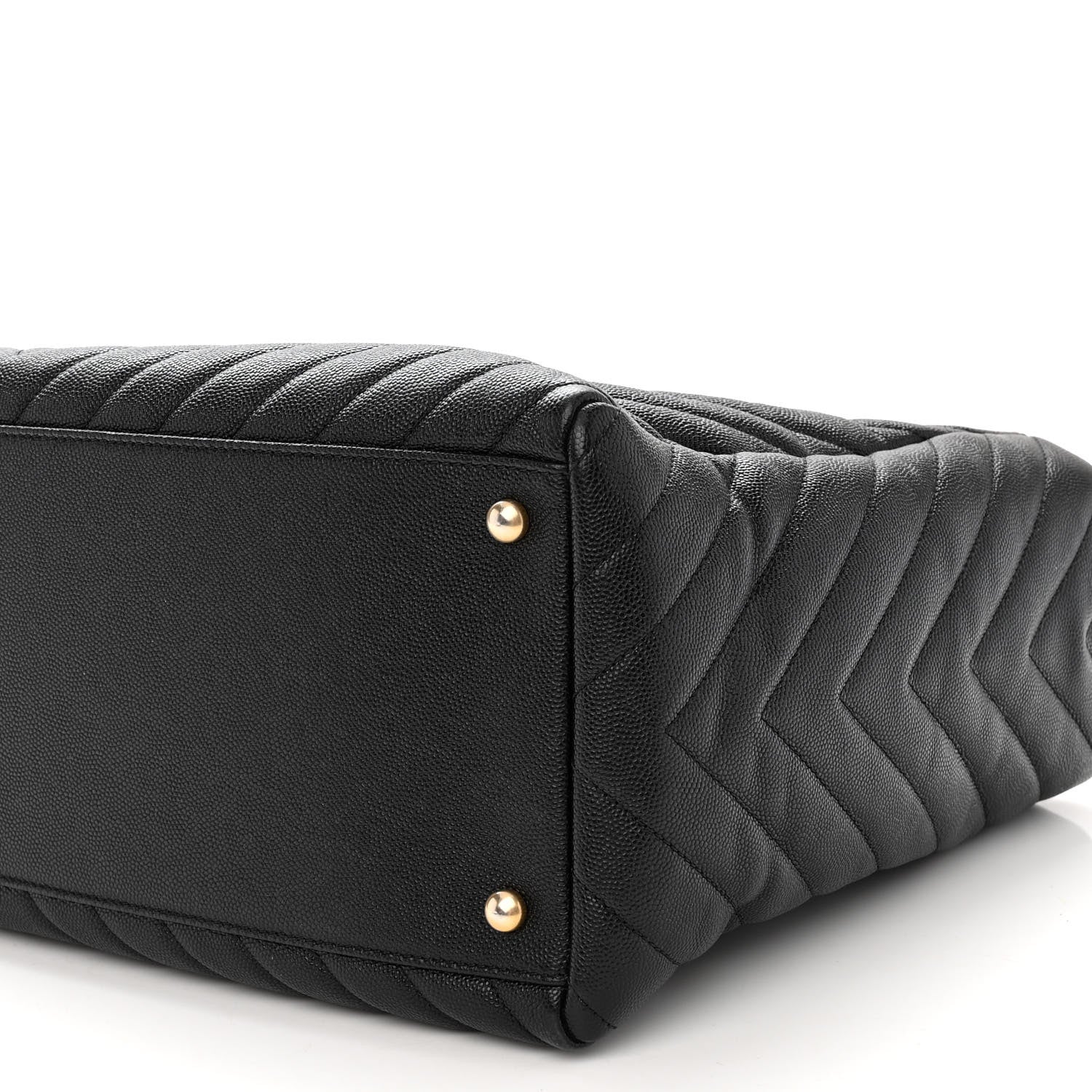 Chanel Caviar Chevron Quilted Coco Handle Shopping Tote Black 10 of 10