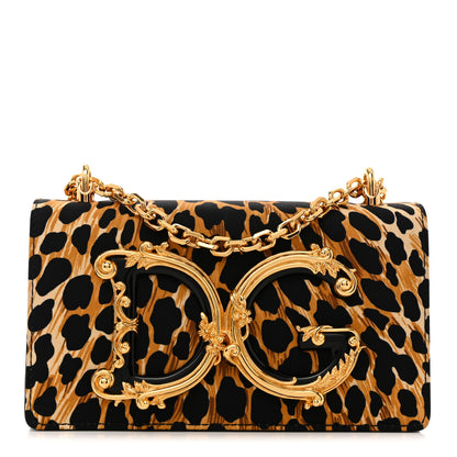Dolce & Gabbana Satin Ocelot Printed DG Girls Phone Bag Black 2 of 19