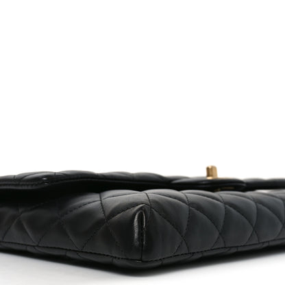 Chanel Lambskin Quilted Flap Clutch Black 8 of 10