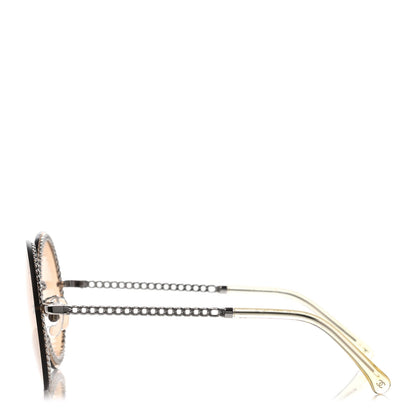 Chanel Round Removable Triple Hanging Chain Sunglasses 4245 Yellow 2 of 4