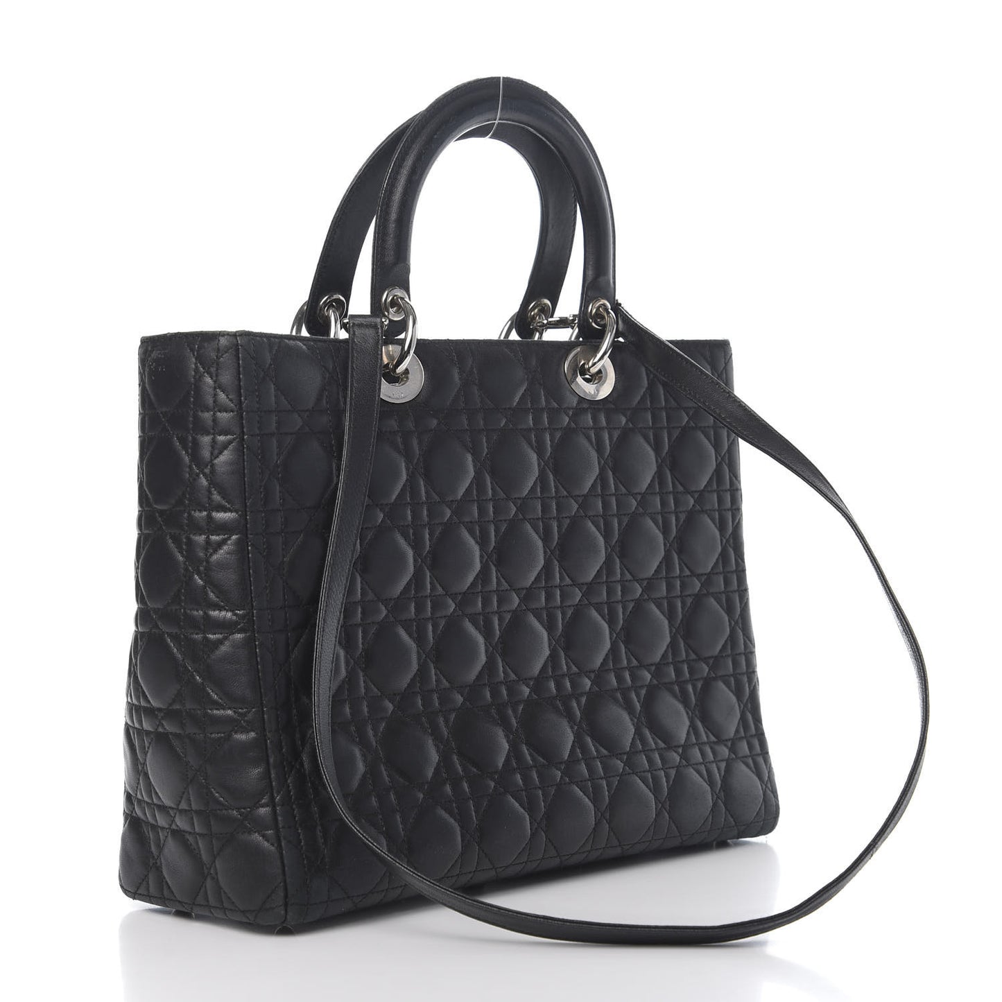 Lambskin Cannage Large Lady Dior Black
