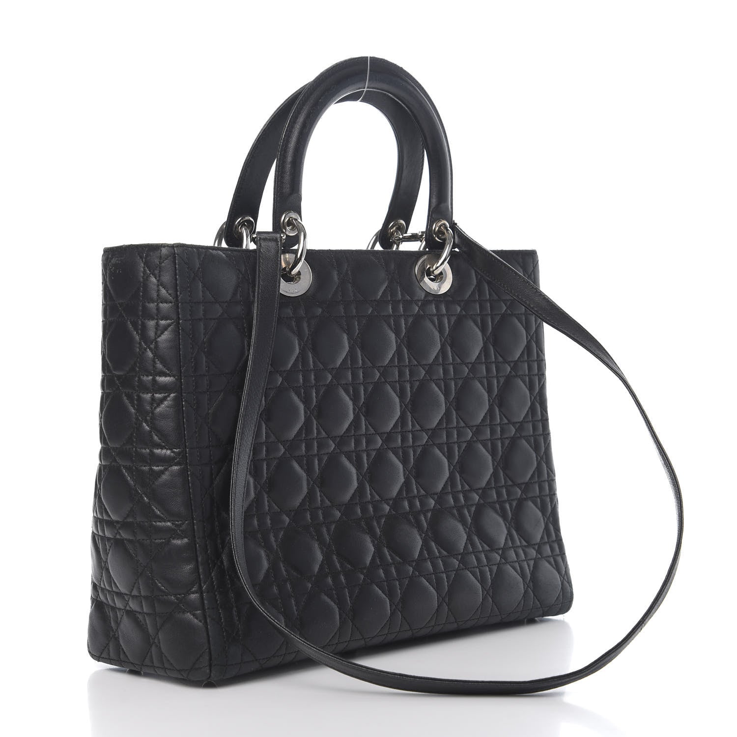 Christian Dior Lambskin Cannage Large Lady Dior Black 4 of 17