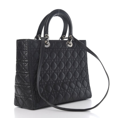 Christian Dior Lambskin Cannage Large Lady Dior Black 4 of 17