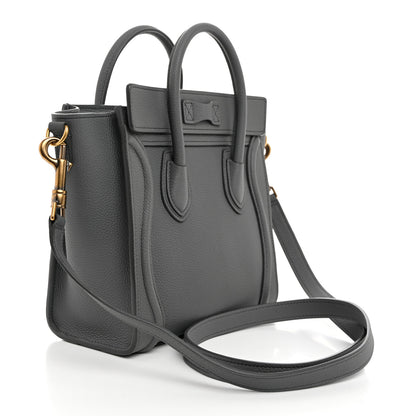 Celine Drummed Calfskin Nano Luggage Kohl 2 of 11