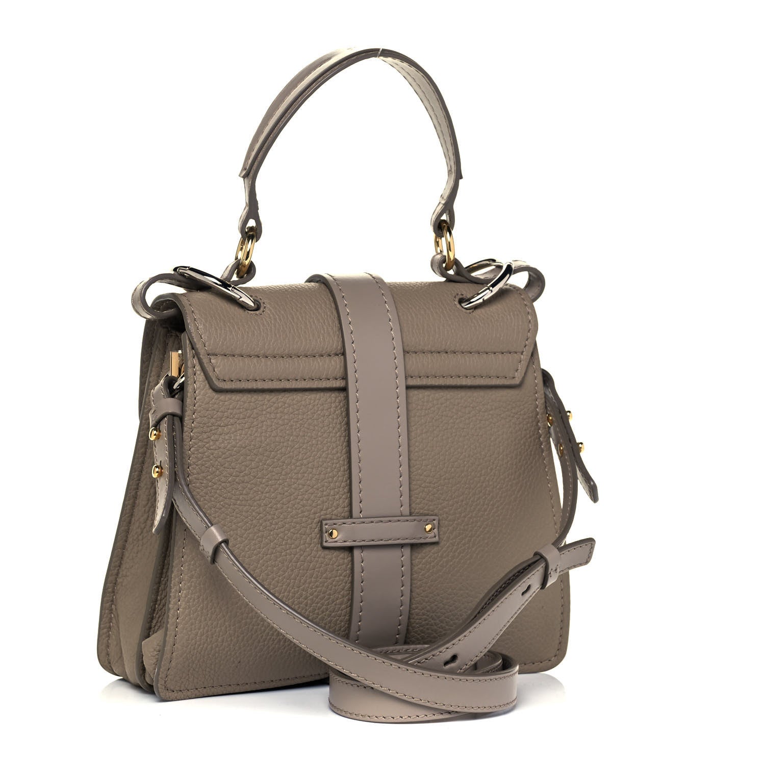 Chloe Shiny Grained Calfskin Small Aby Day Shoulder Bag Motty Grey 3 of 9
