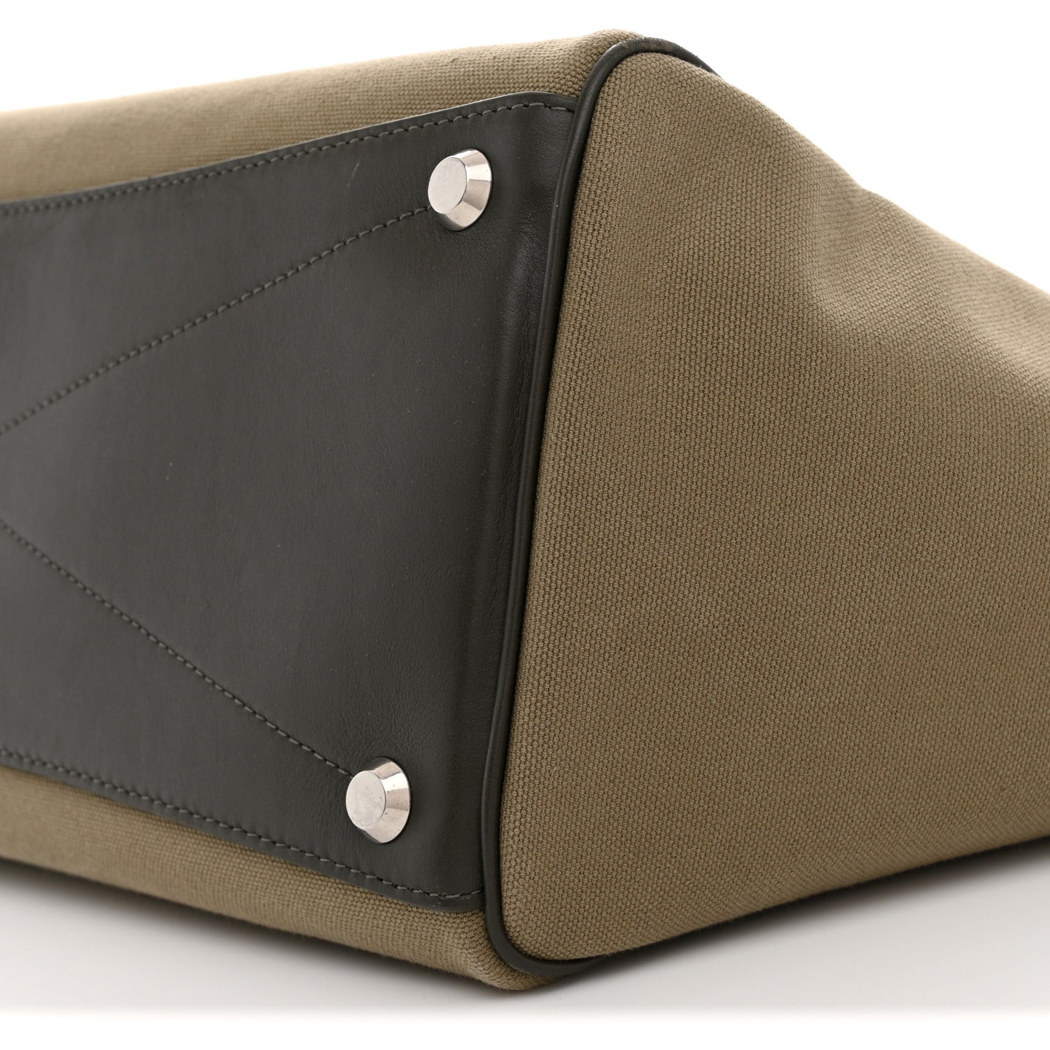 Balenciaga Canvas Smooth Calfskin Medium Bel Air Carry All Bag Khaki 9 of 11