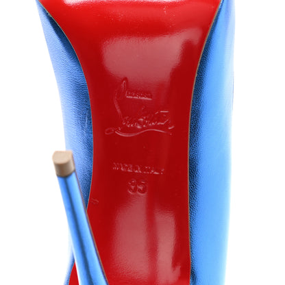 Christian Louboutin Metallic Patent Hot Chick 100 Pumps 35 Blue 6 of 8