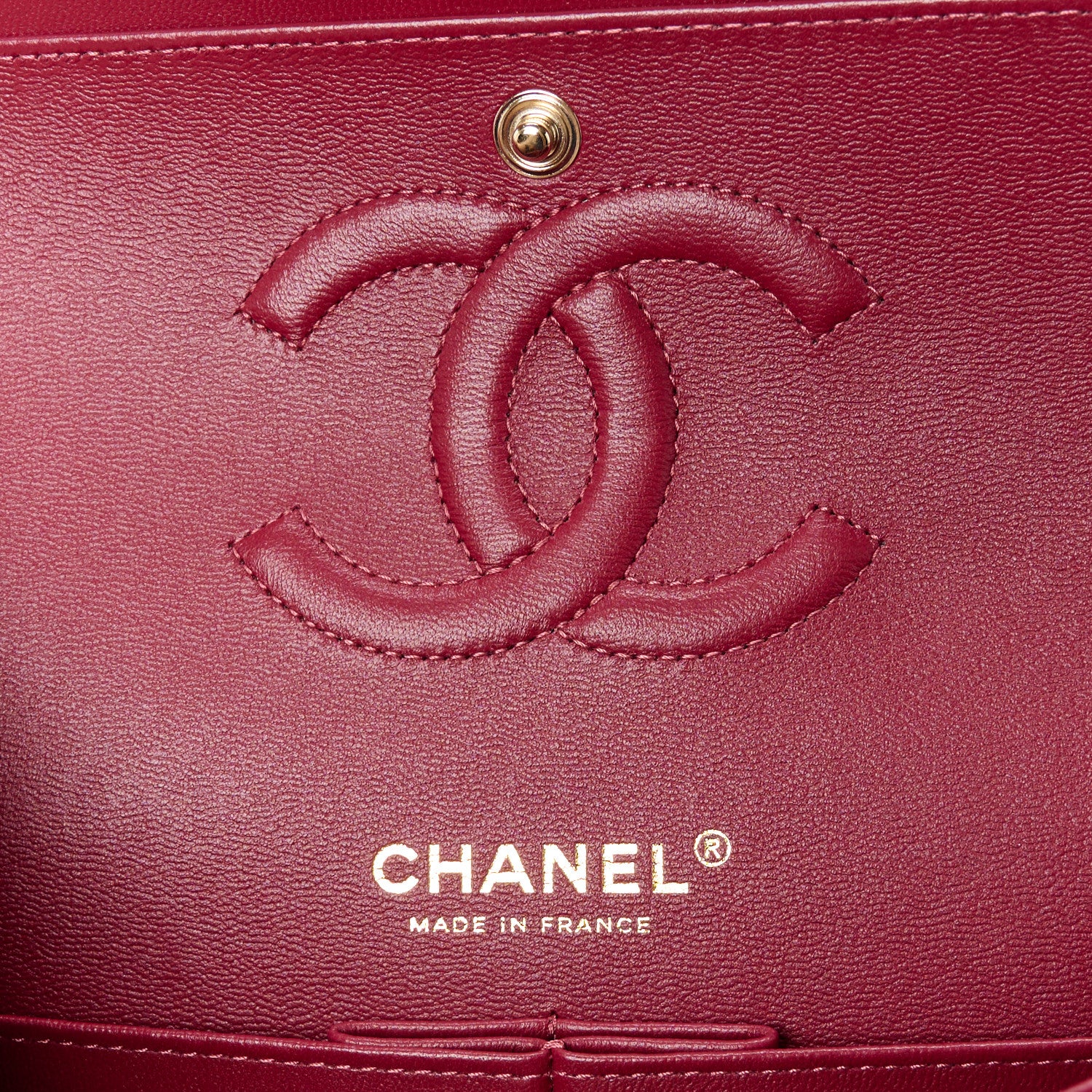 Chanel Lambskin Quilted Medium Double Flap Burgundy 6 of 11