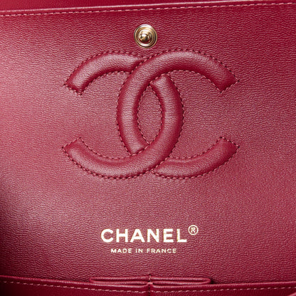 Chanel Lambskin Quilted Medium Double Flap Burgundy 6 of 11