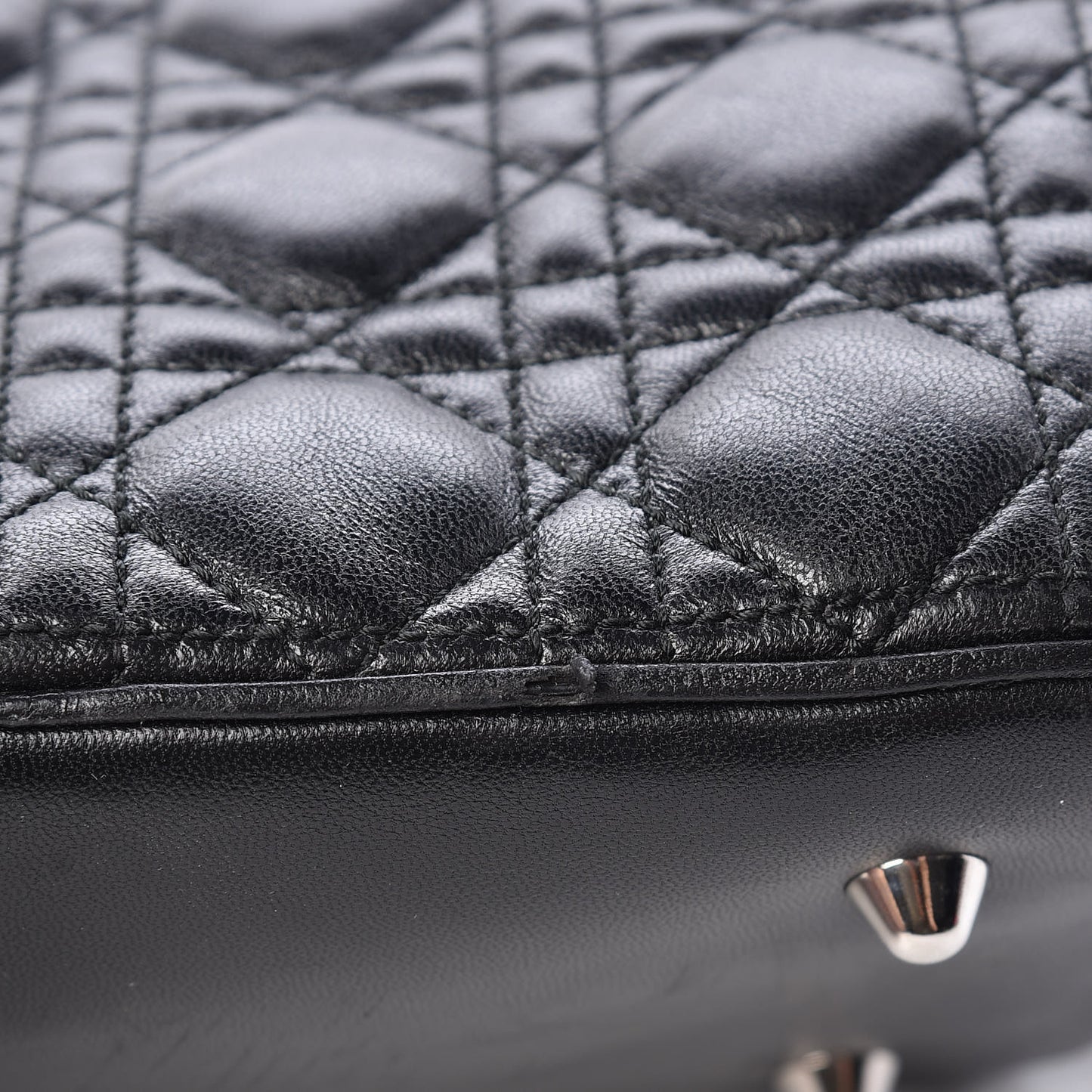 Lambskin Cannage Large Lady Dior Black