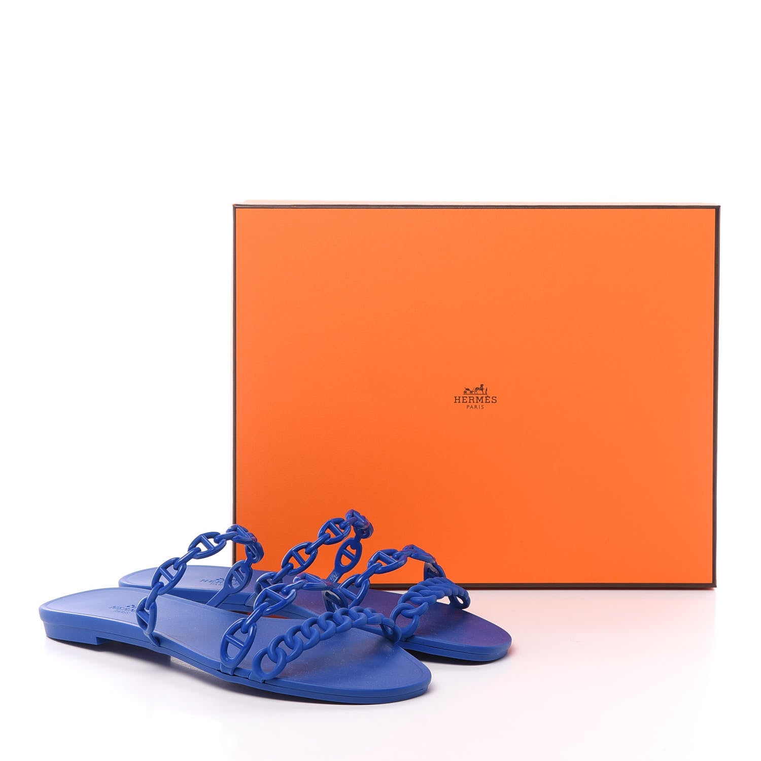 Hermes TPU Rivage Sandals 38 Blue Smalt 610358 – FASHIONPHILE