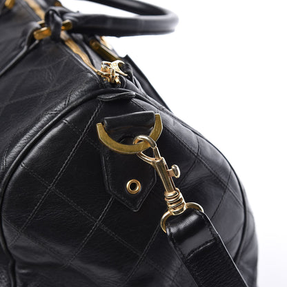 Chanel Calfskin Stitched CC Boston Black 15 of 18