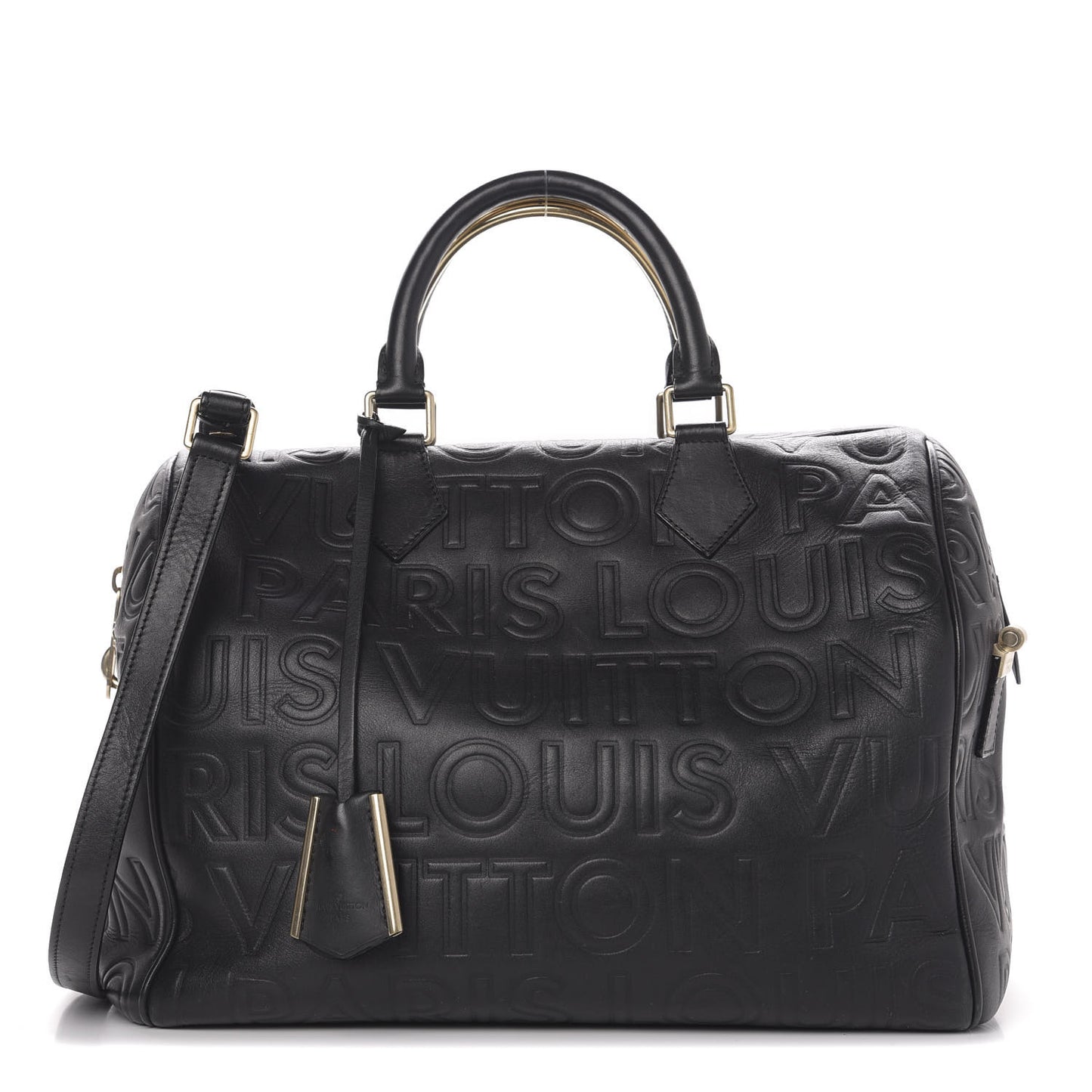 Calfskin Embossed Speedy Cube 30 Black
